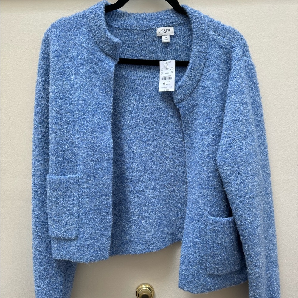 J crew blue cardigan sweater